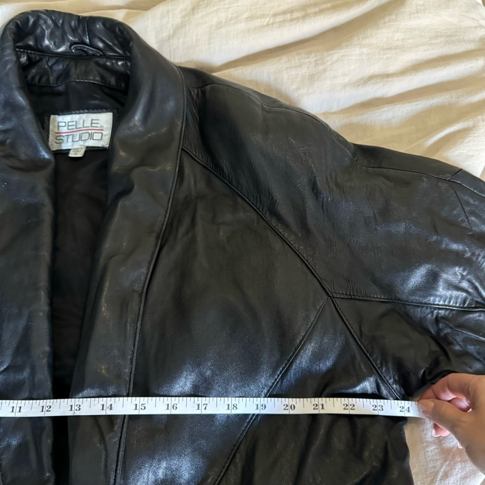 Vintage Leather Blazer Jacket 1980s - Picture 11 of 12